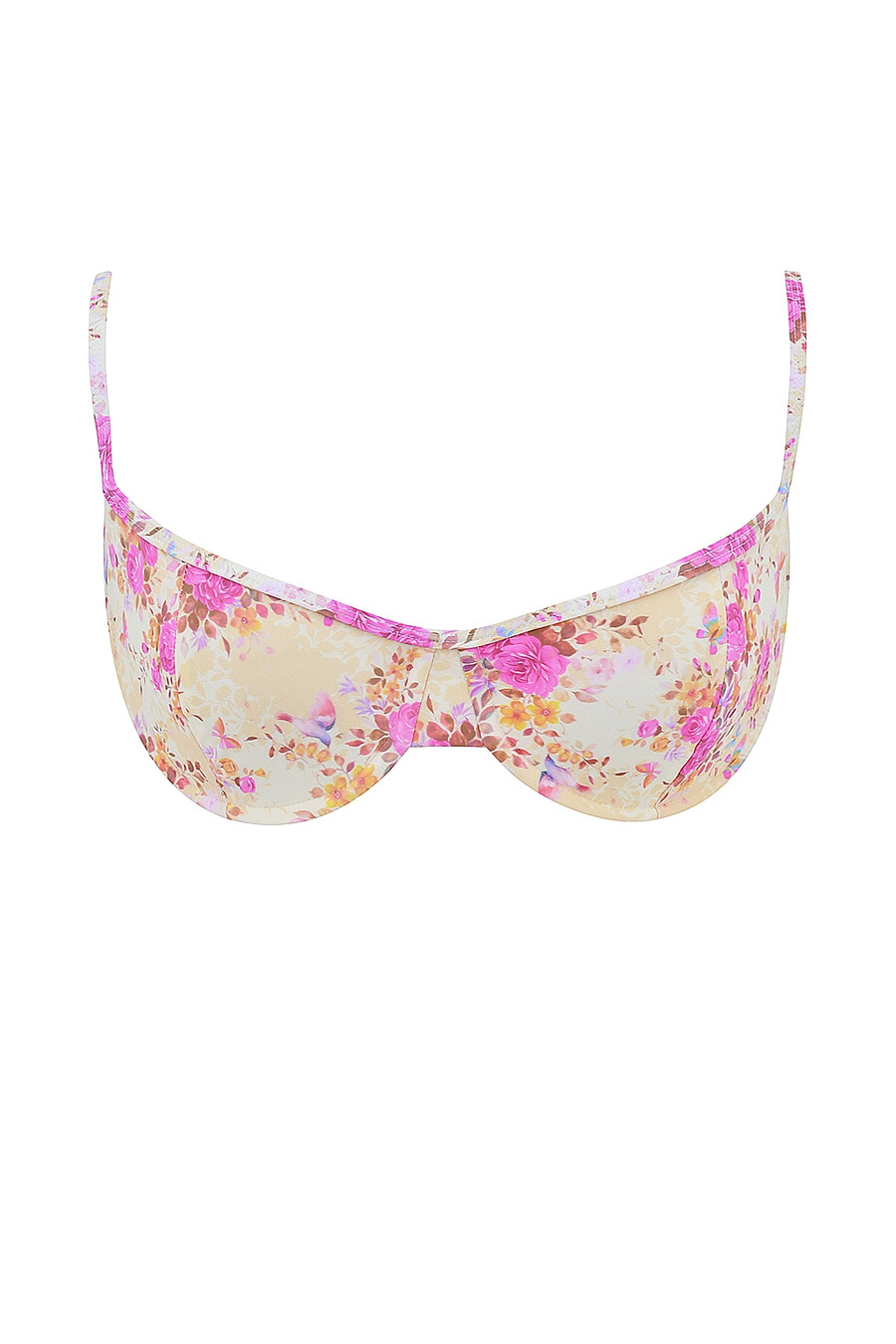 bikini-oberteil mit blumenmuster und bügeln