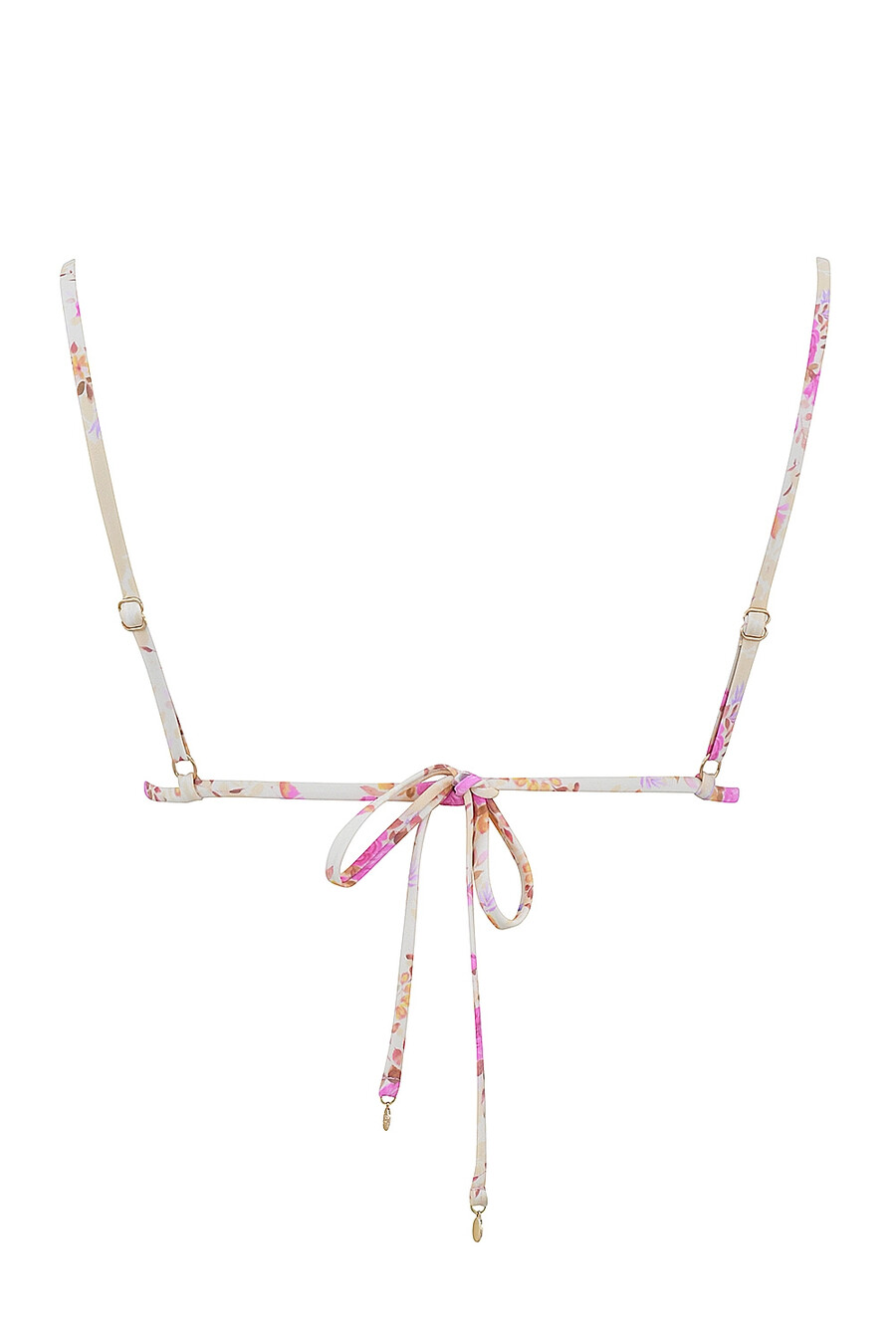 bikini-oberteil mit blumenmuster und rüschensaum
