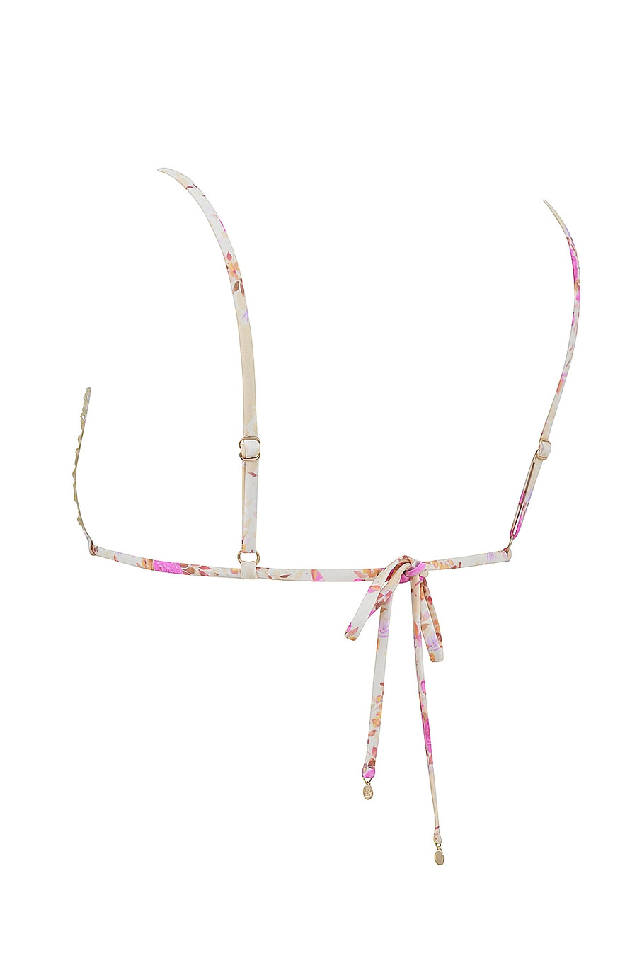 bikini-oberteil mit blumenmuster und rüschensaum