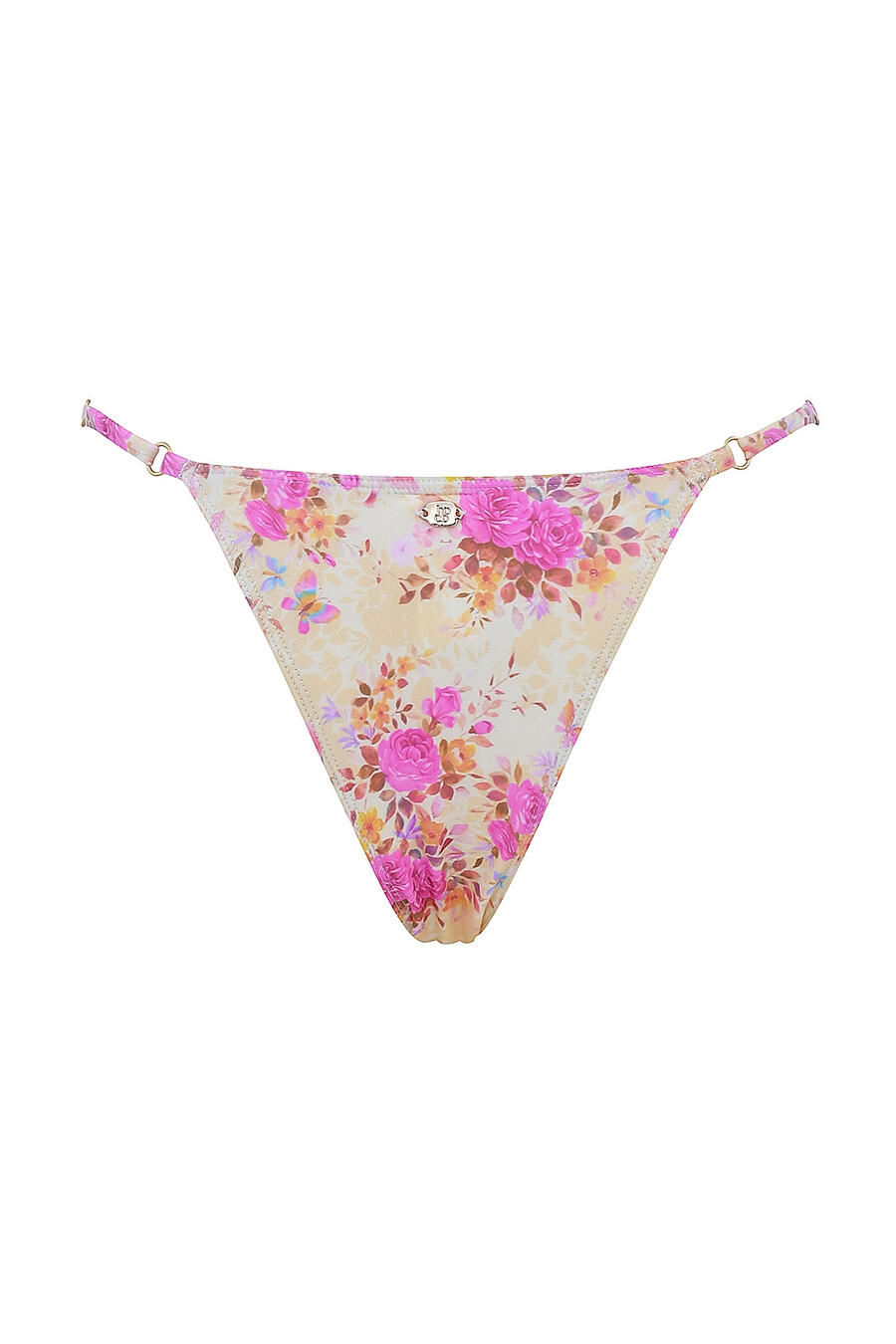 bikinihose mit blumenmuster und rüschensaum