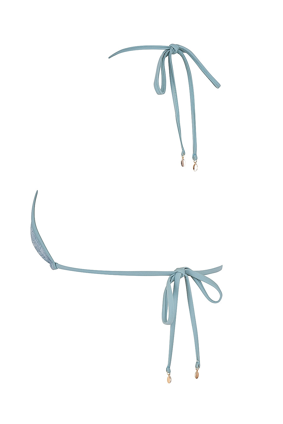 blaues triangel-bikini-oberteil mit paisley-muster