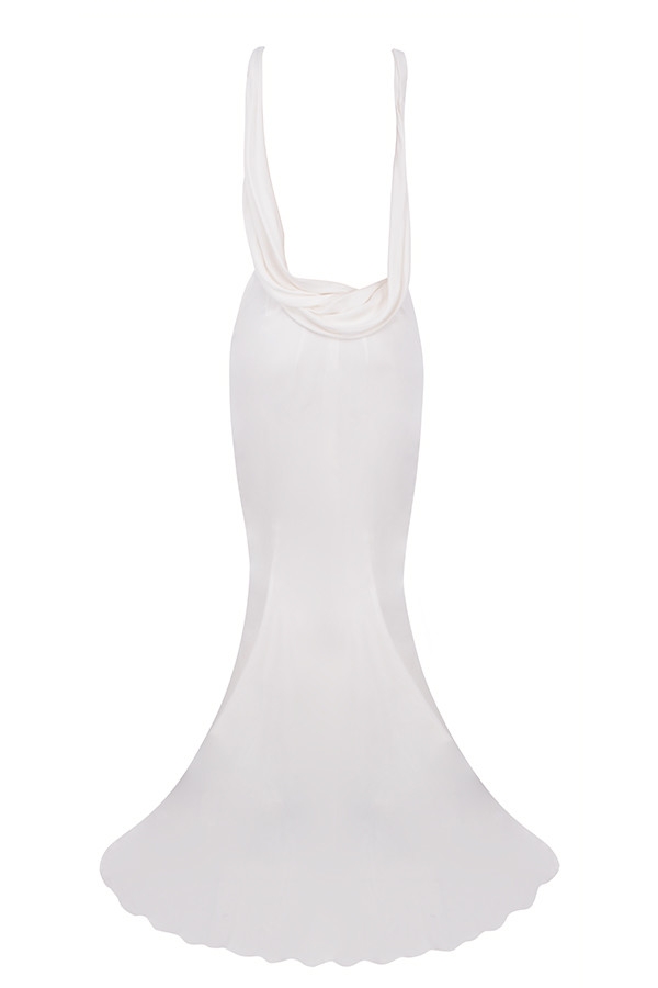 elfenbeinfarbenes brautkleid mit drapiertem rücken – limitierte auflage