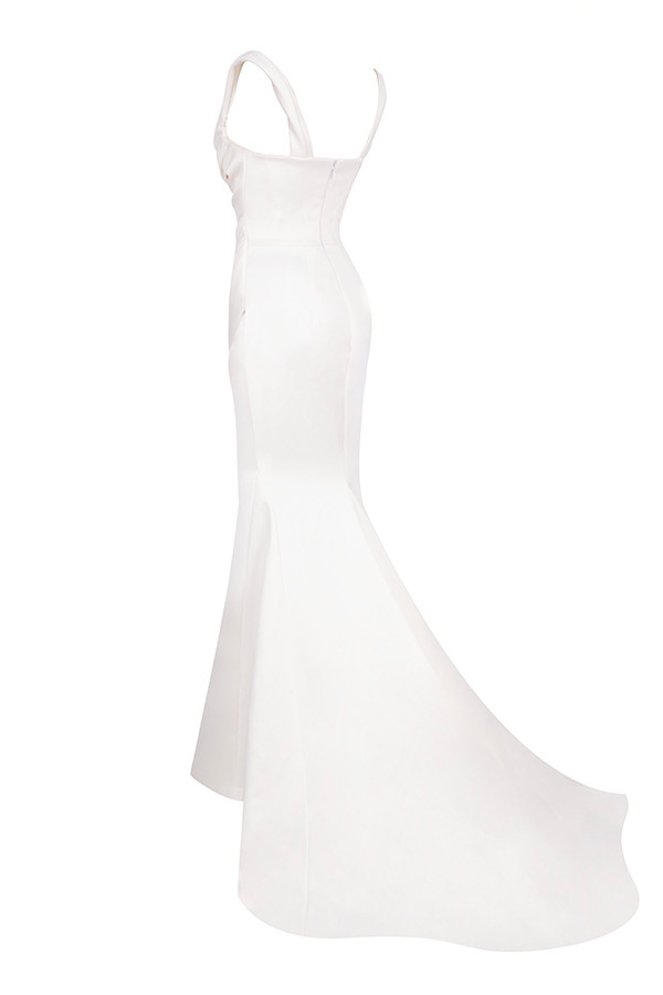 elfenbeinfarbenes brautkleid mit drapiertem korsett – limitierte auflage
