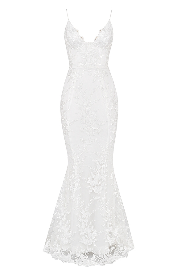 brautkleid aus weißer spitze
