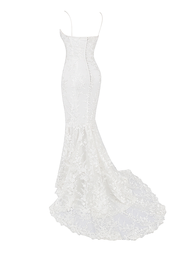 brautkleid aus weißer spitze