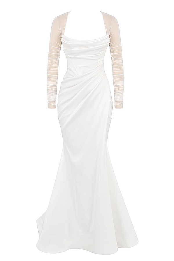 weißes brautkleid aus satin