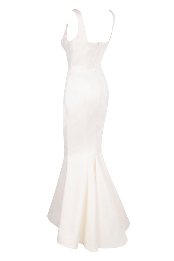 brautkleid im meerjungfrauenstil aus elfenbeinfarbenem satin – limitierte auflage