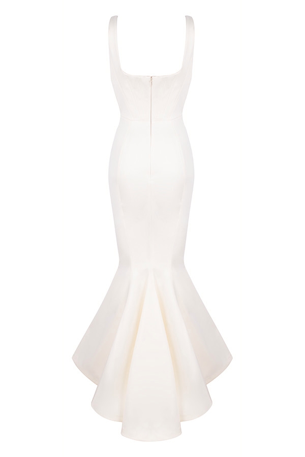 brautkleid im meerjungfrauenstil aus elfenbeinfarbenem satin – limitierte auflage