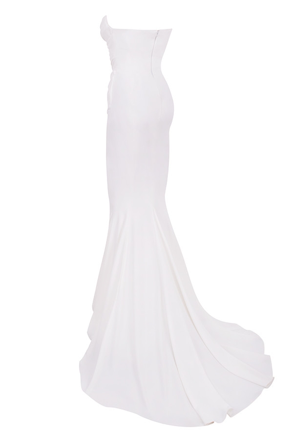 elfenbeinfarbenes drapiertes trägerloses brautkleid – limitierte auflage