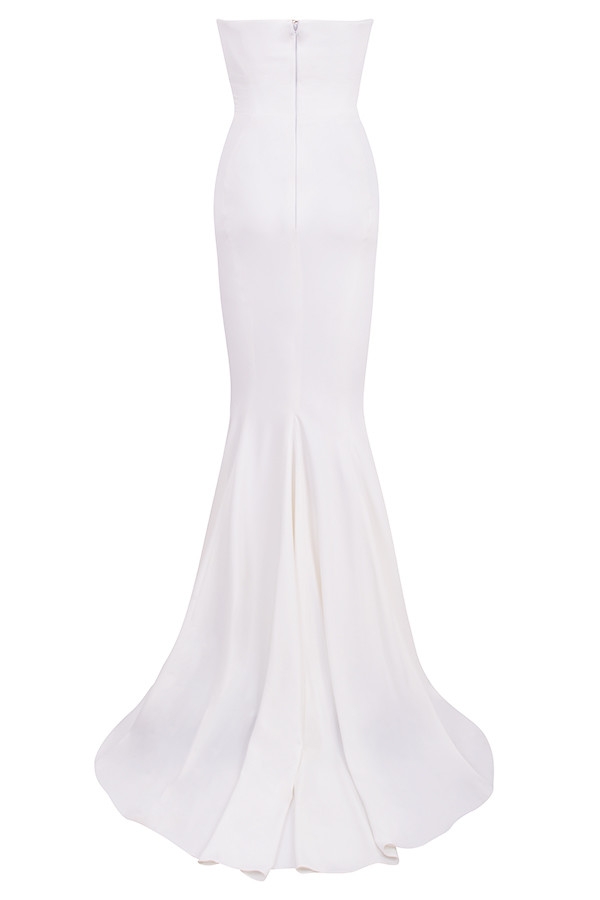 elfenbeinfarbenes drapiertes trägerloses brautkleid – limitierte auflage
