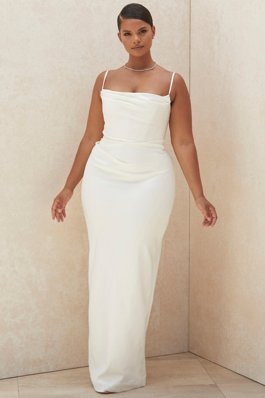 elfenbeinfarbenes drapiertes brautkleid – limitierte auflage