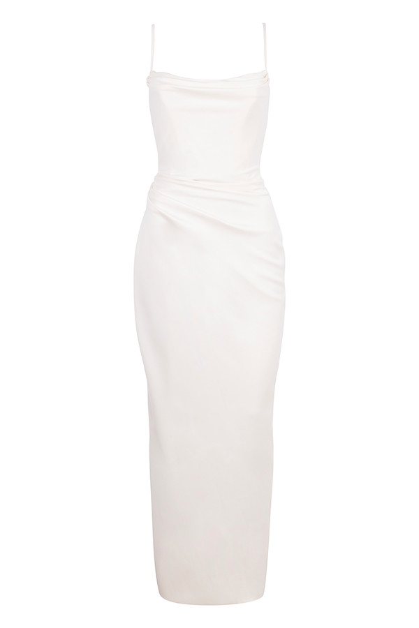elfenbeinfarbenes drapiertes brautkleid – limitierte auflage
