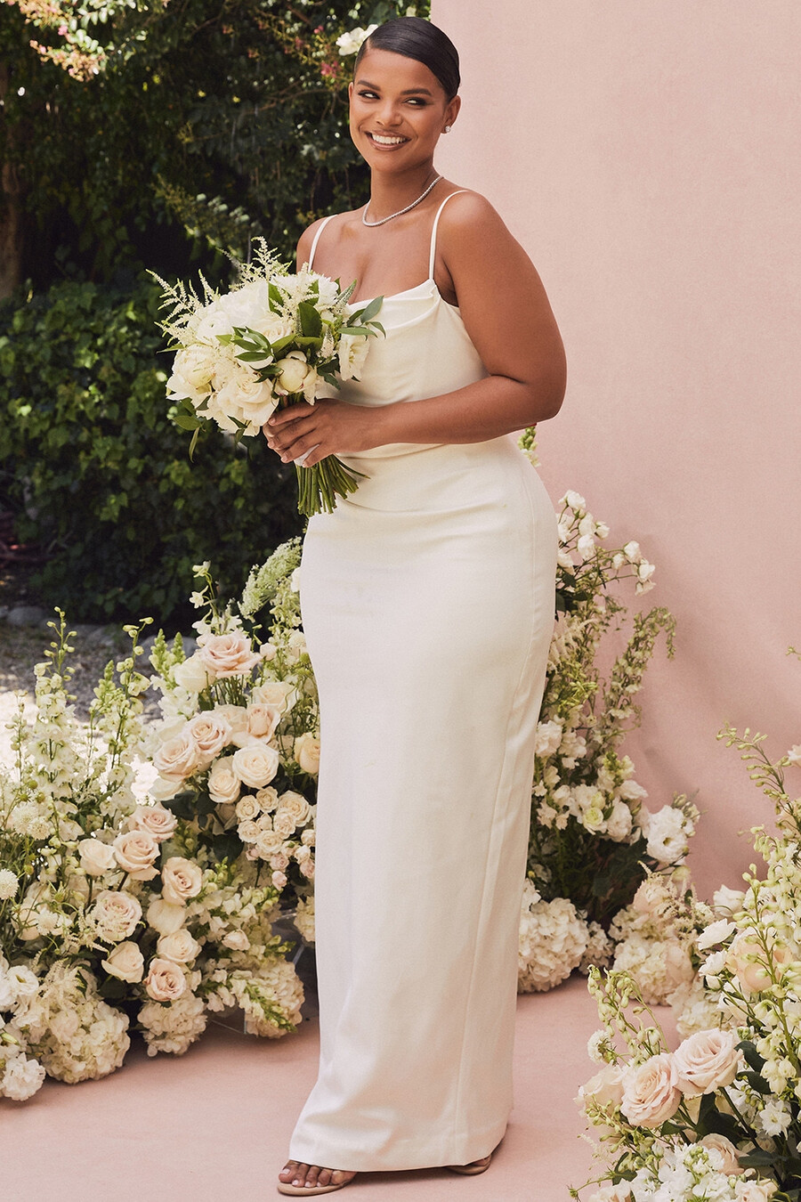 elfenbeinfarbenes drapiertes brautkleid – limitierte auflage