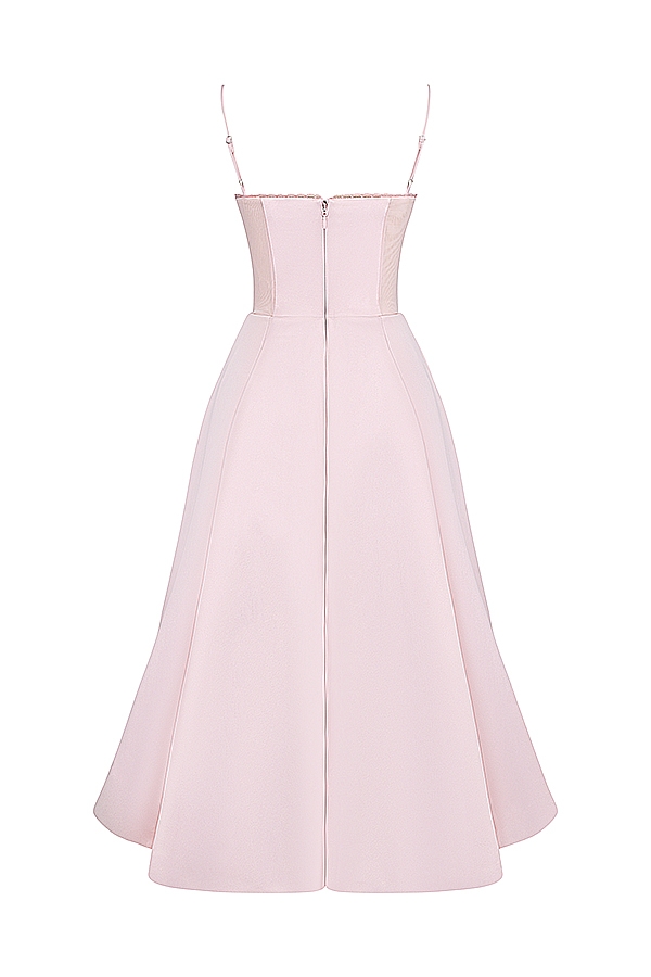 ballerina-kleid in rosa midi-länge