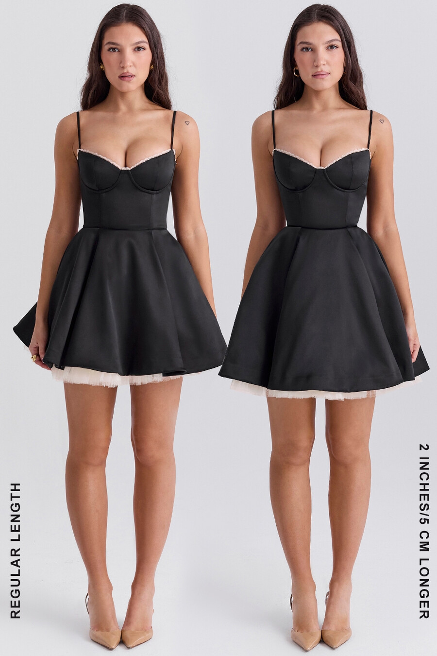 schwarzes tüll-minikleid
