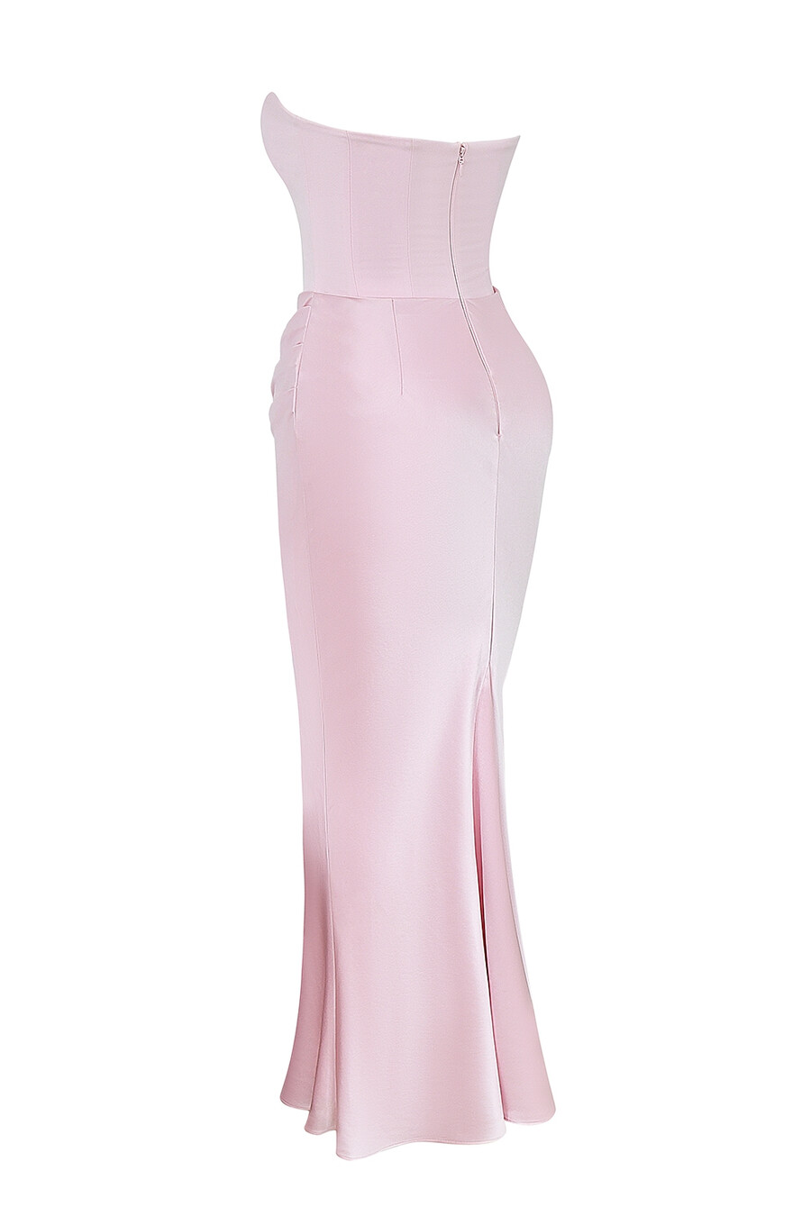 rose shadow trägerloses maxikleid mit korsett-design