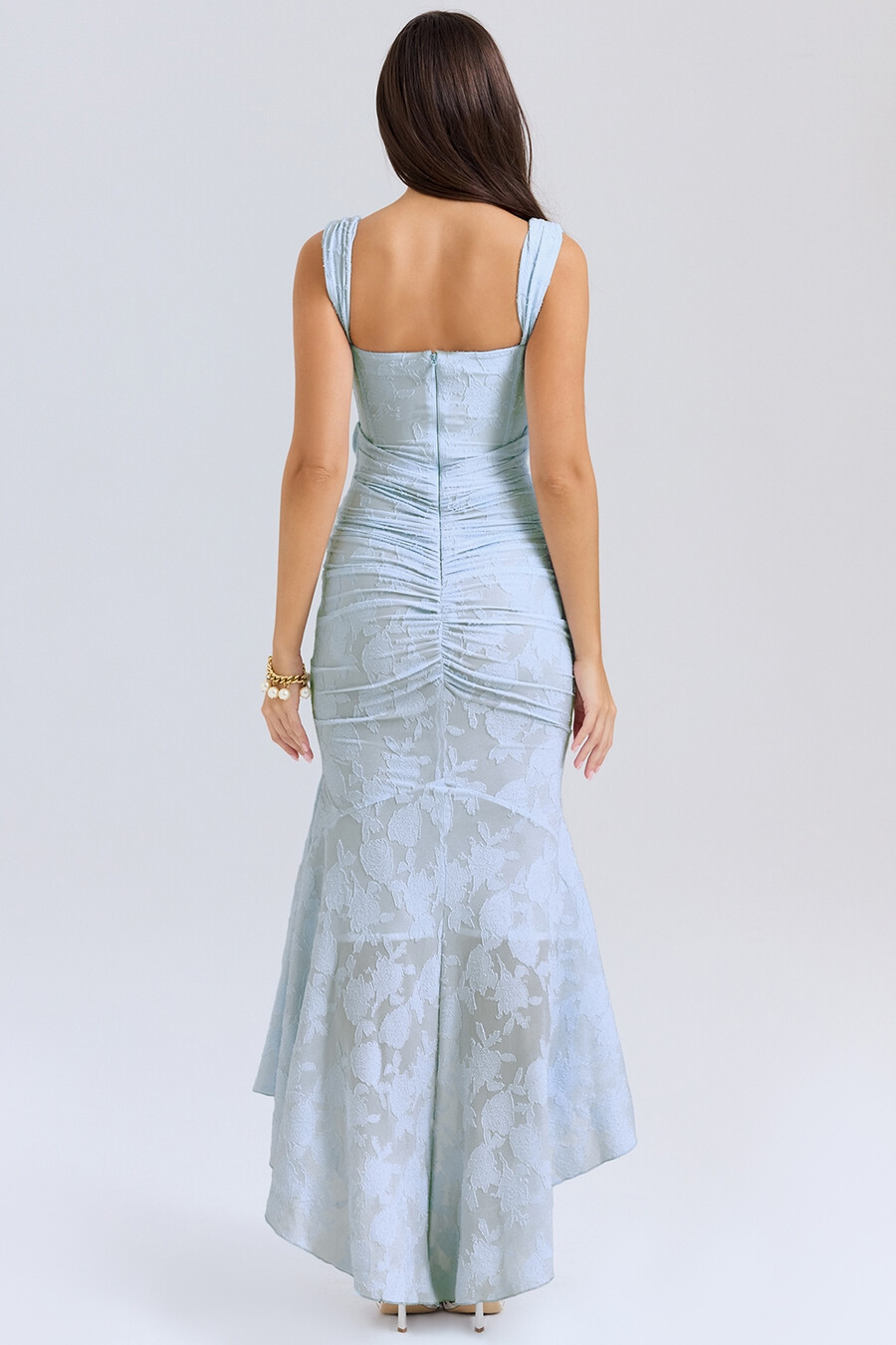 maxikleid mit glockenblumenmuster