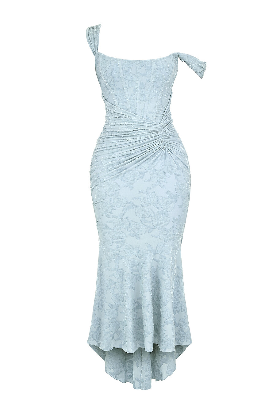 maxikleid mit glockenblumenmuster