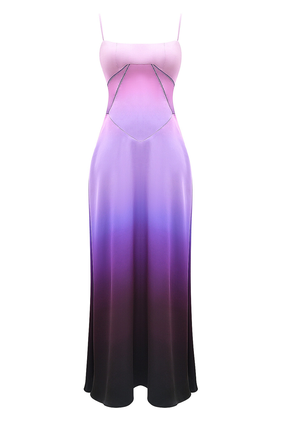 maxikleid mit ombré-print und schnürung
