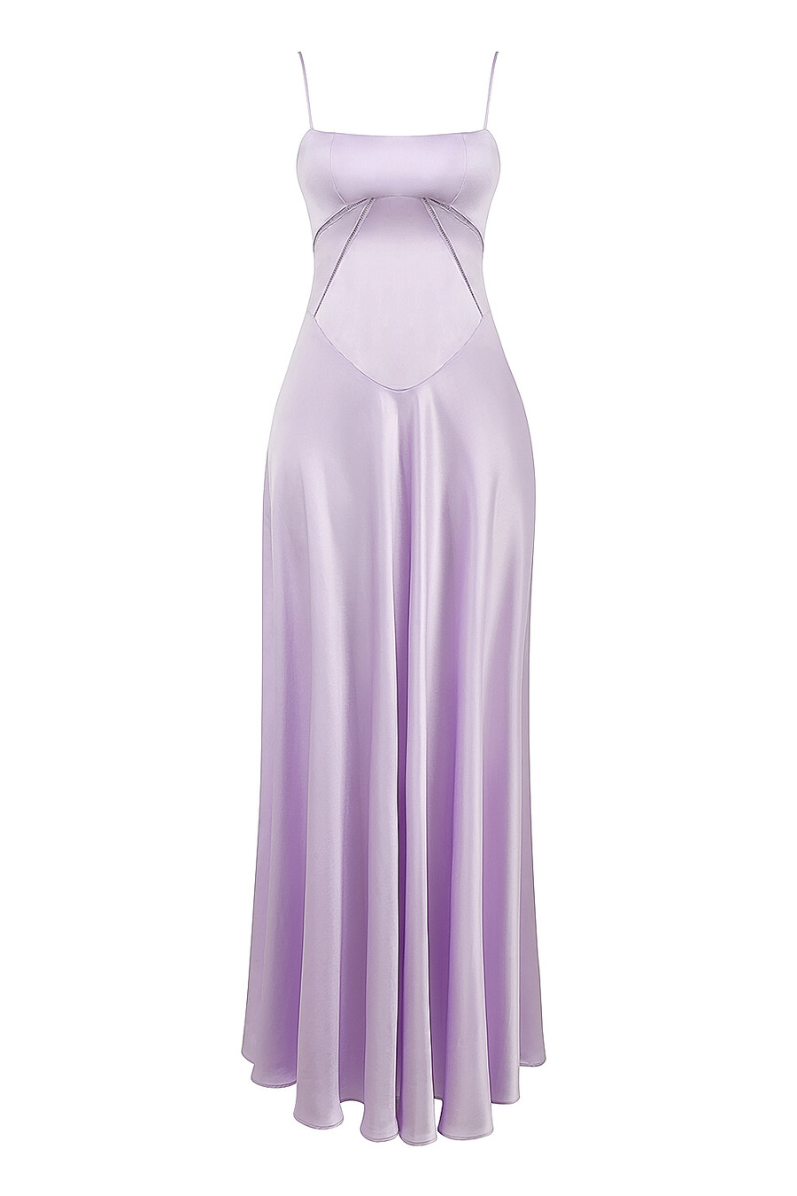 orchideenfarbenes maxikleid mit schnürung