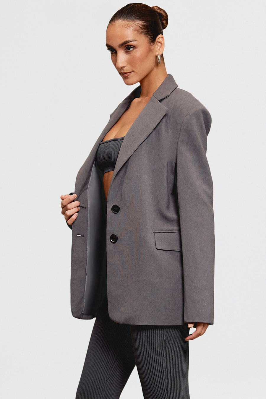 dunkelgrauer oversize-blazer