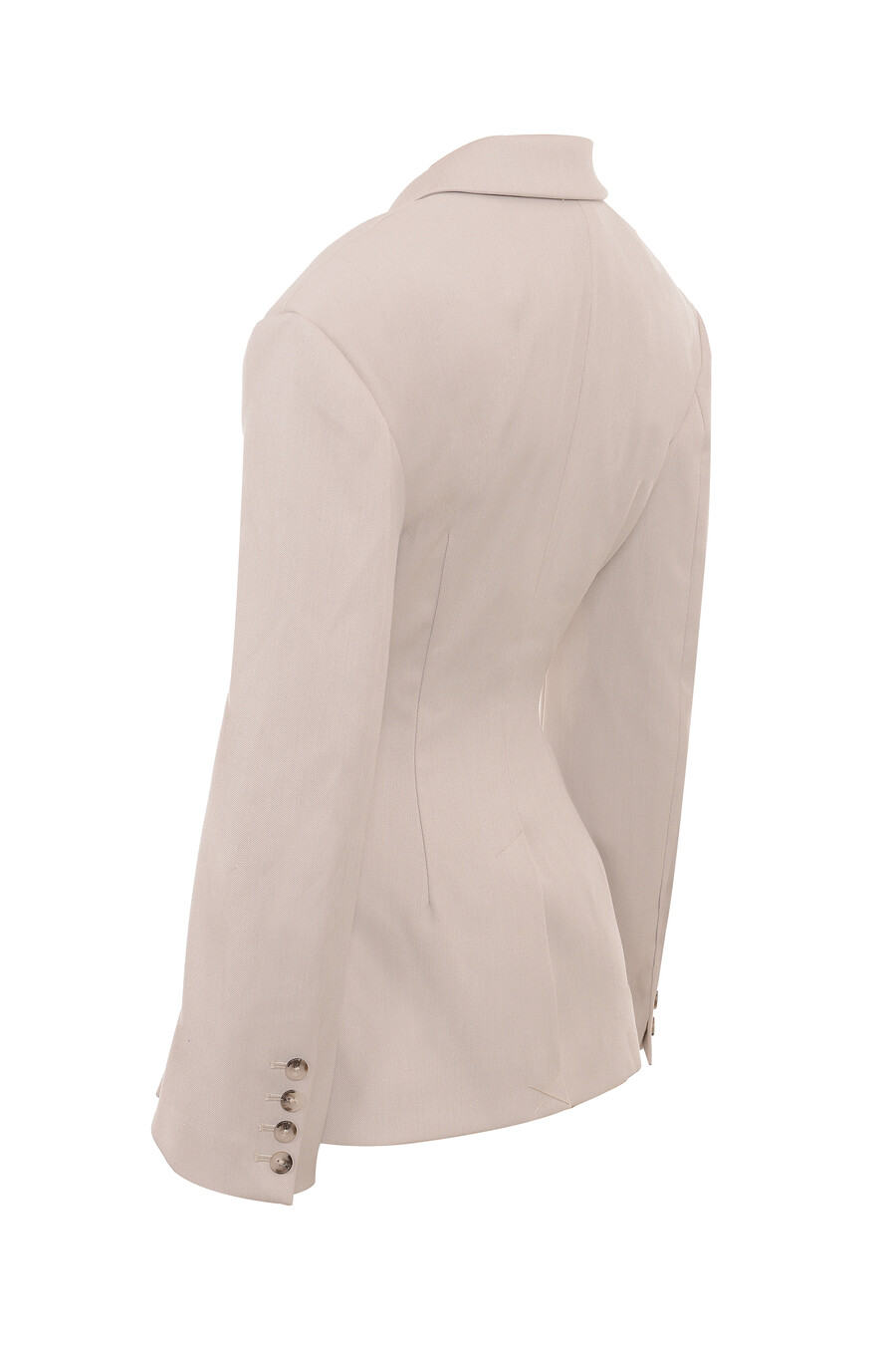 beigefarbener sanduhr-blazer