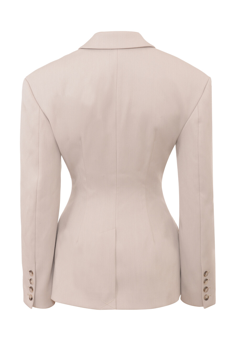 beigefarbener sanduhr-blazer