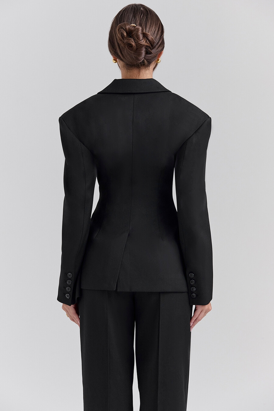 schwarzer sanduhr-blazer
