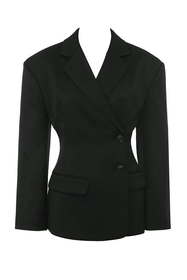 schwarzer sanduhr-blazer