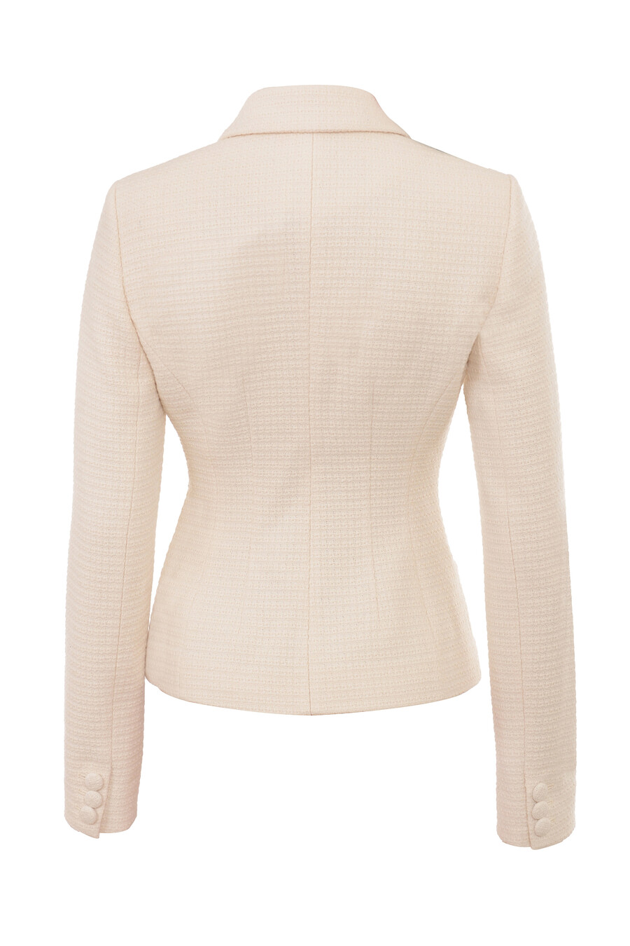 cremefarbener bouclé-blazer mit knopfleiste