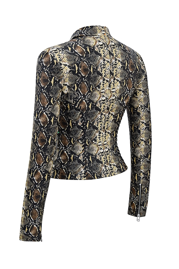 taillierte jacke mit schlangenmuster
