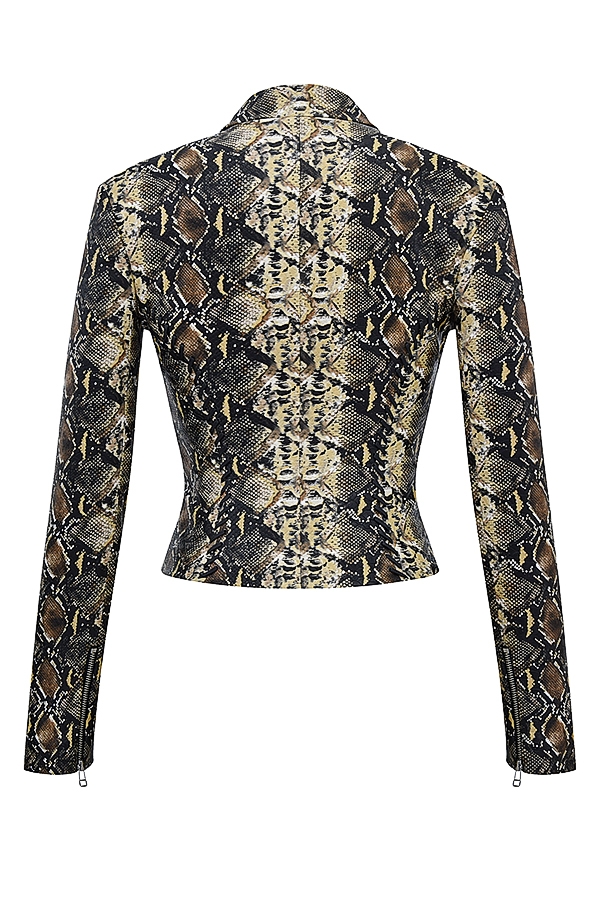 taillierte jacke mit schlangenmuster