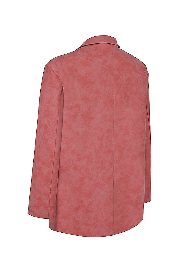 oversize-blazer aus veganem leder in warmem rosa