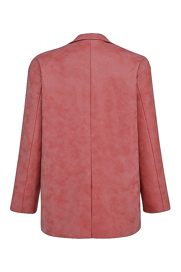 oversize-blazer aus veganem leder in warmem rosa
