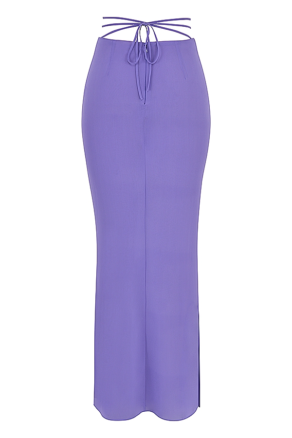 violetter maxirock mit cut-outs