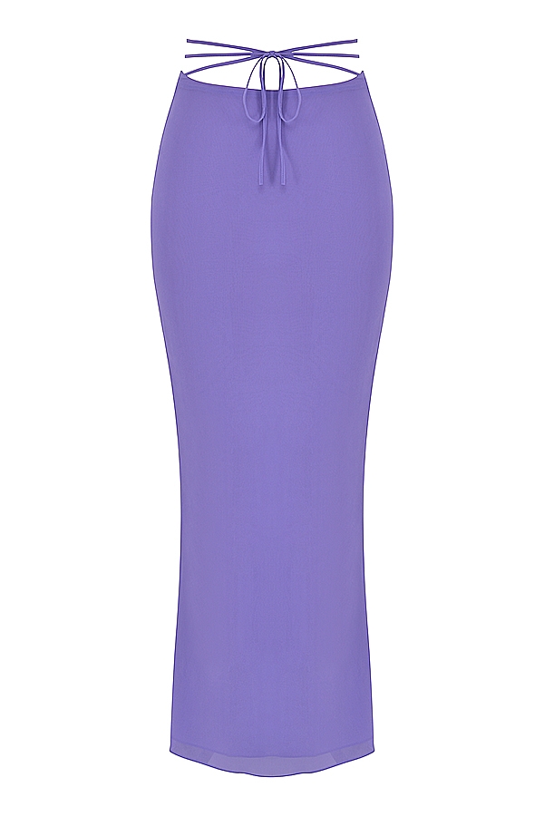 violetter maxirock mit cut-outs