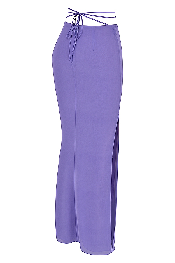 violetter maxirock mit cut-outs