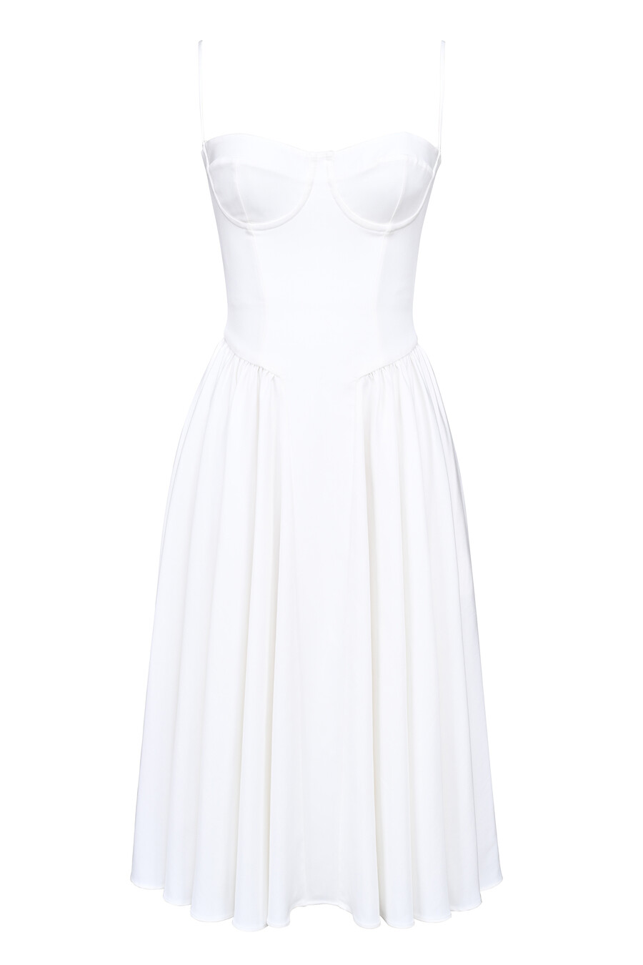 weißes korsett-midikleid
