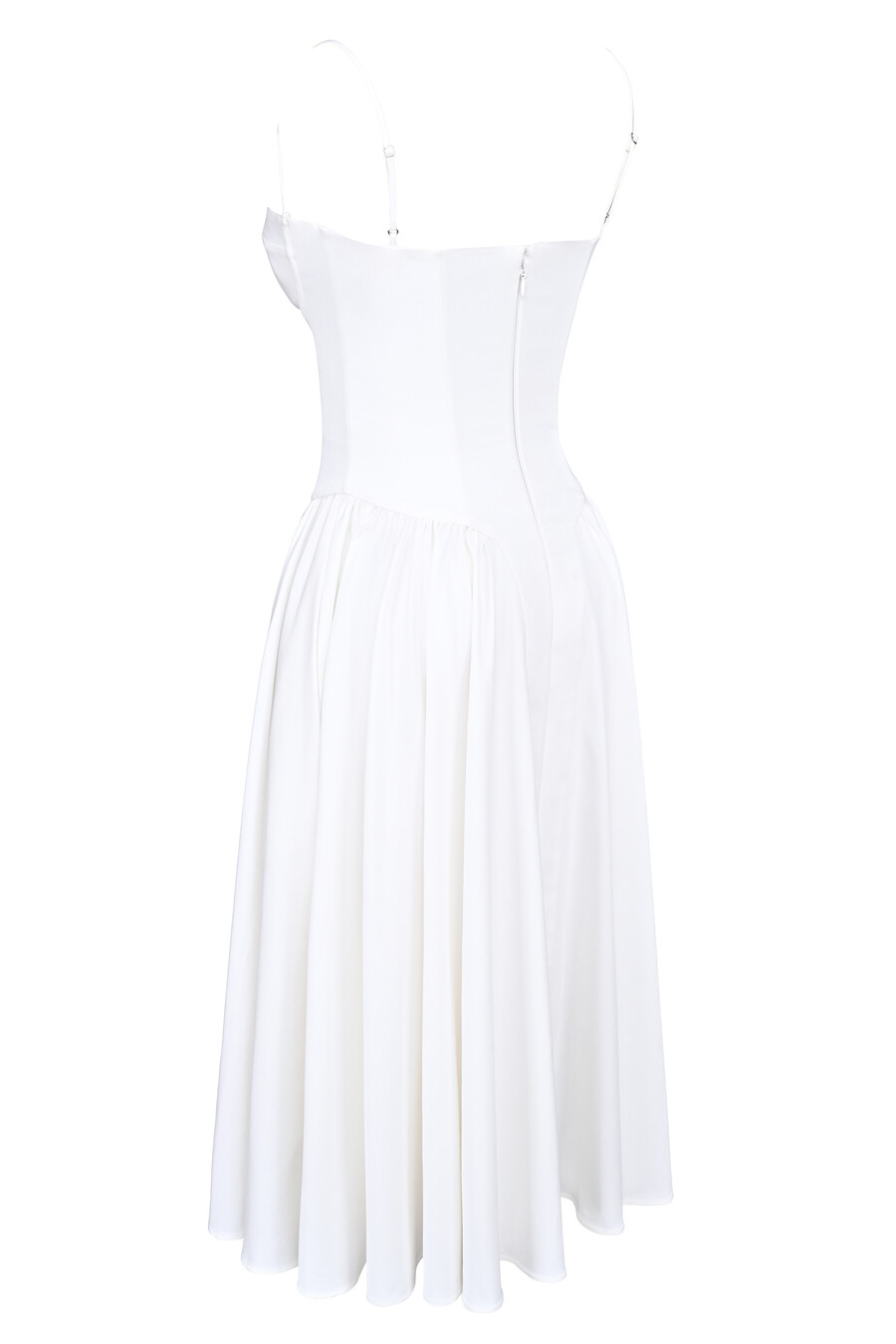 weißes korsett-midikleid