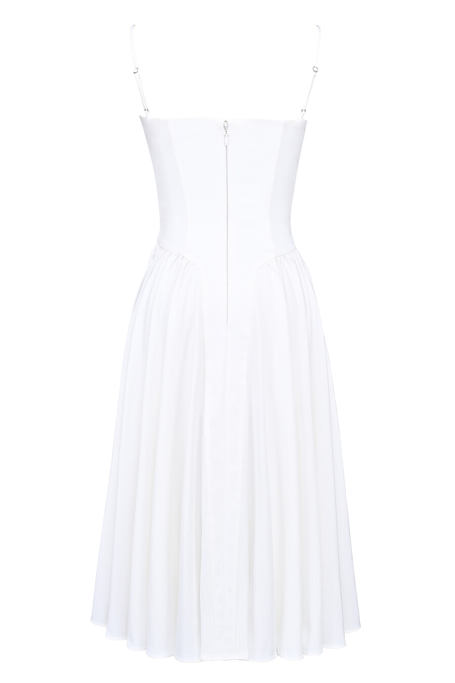 weißes korsett-midikleid