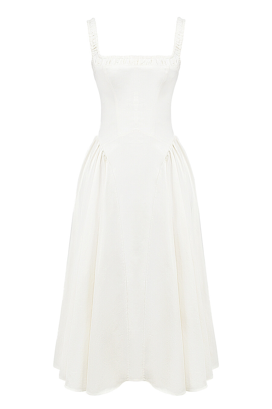weißes baumwoll-midikleid