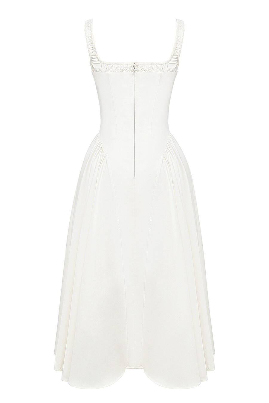 weißes baumwoll-midikleid