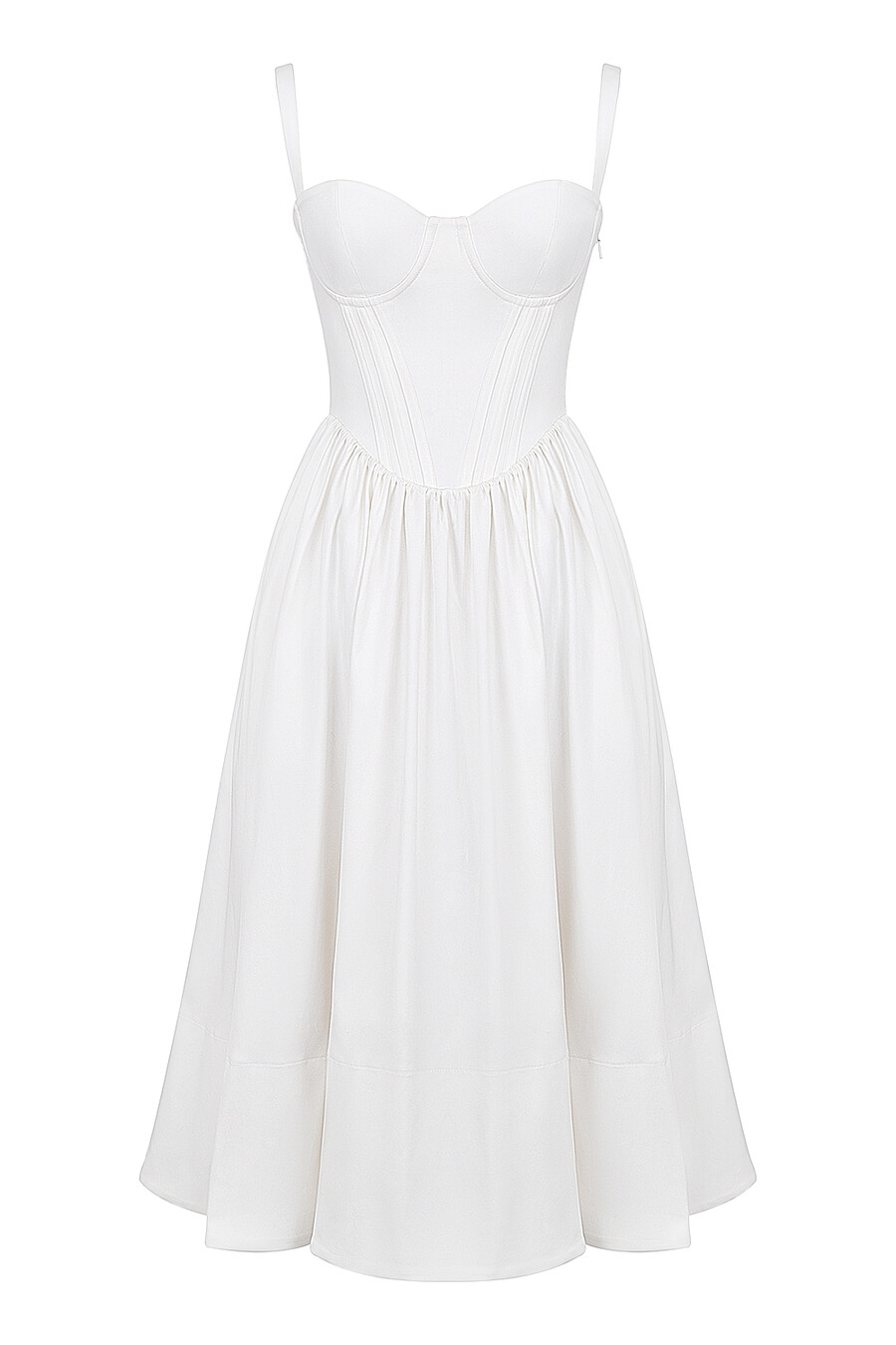 weißes korsett-midikleid