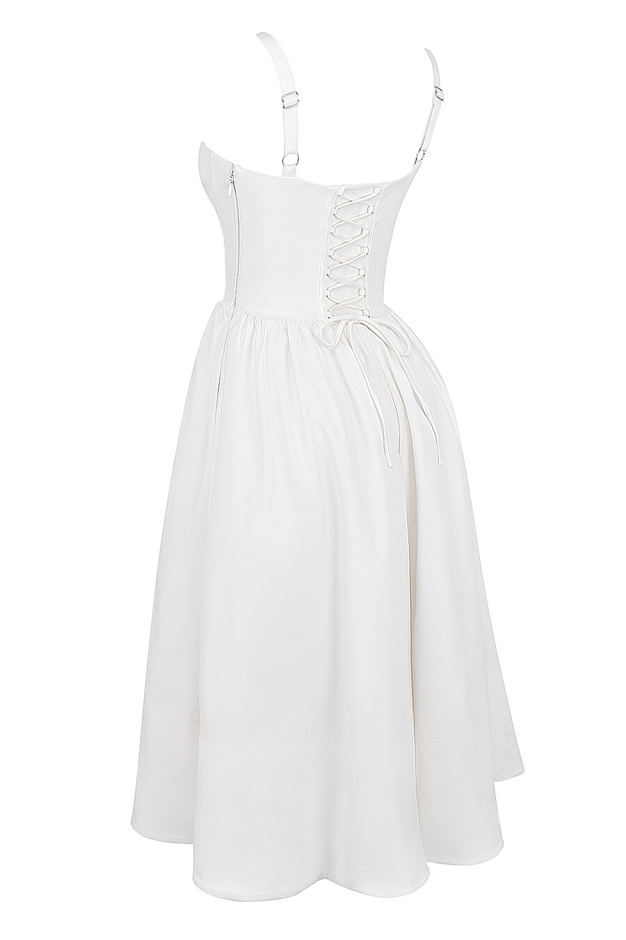 weißes korsett-midikleid