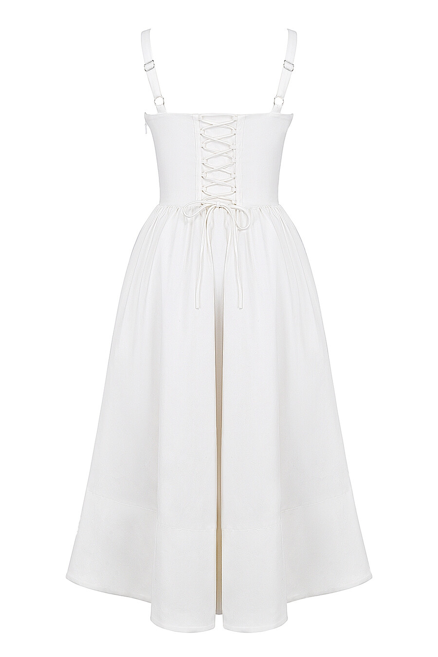 weißes korsett-midikleid