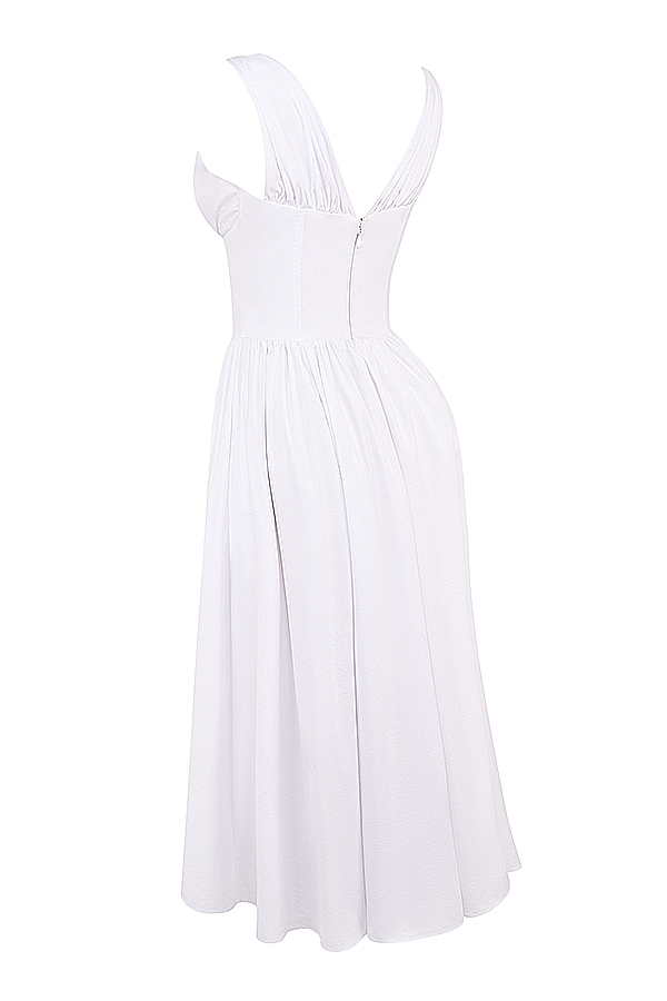 weißes baumwoll-korsett-sommerkleid