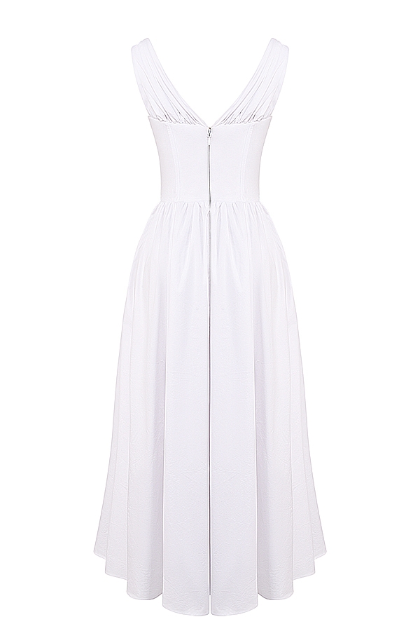 weißes baumwoll-korsett-sommerkleid
