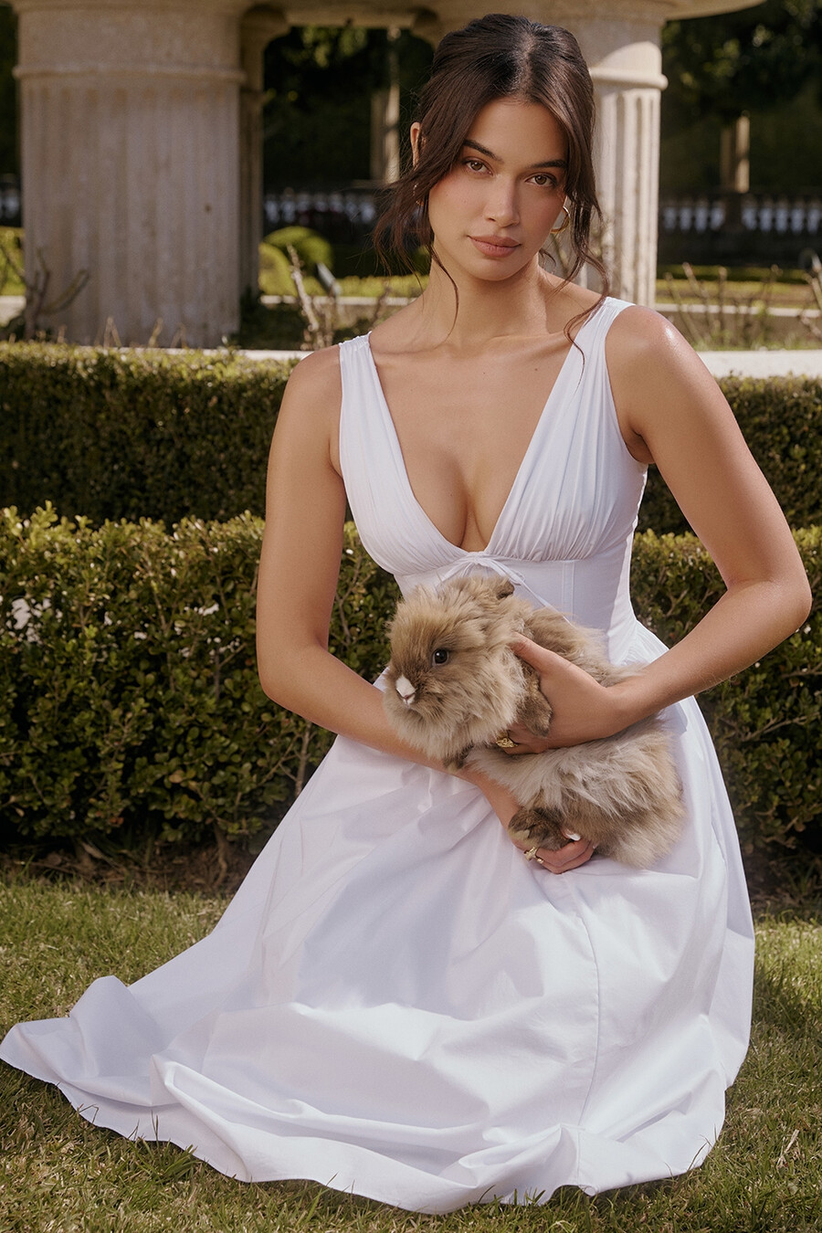 weißes baumwoll-korsett-sommerkleid