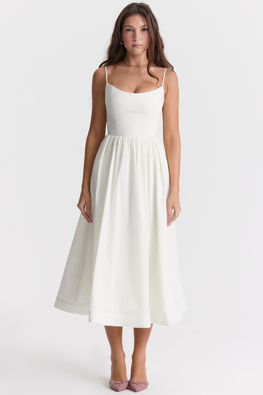 elfenbeinfarbenes korsett-sommerkleid