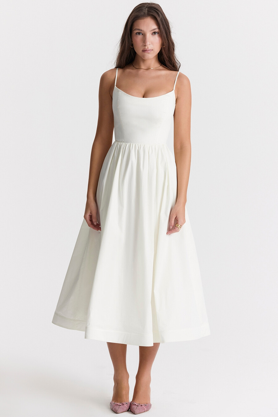 elfenbeinfarbenes korsett-sommerkleid